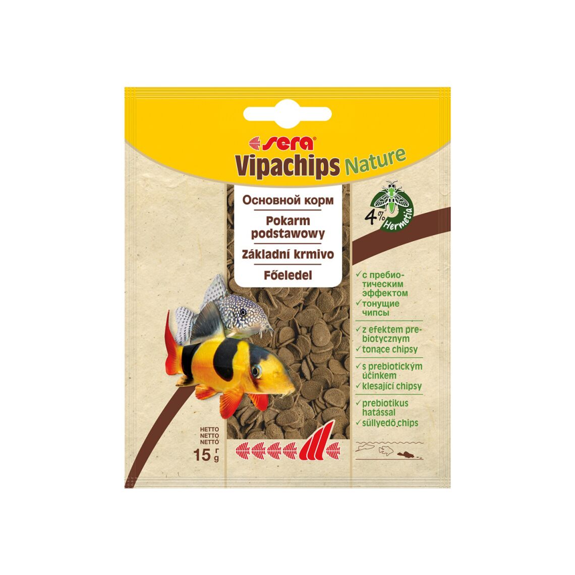 SERA VIPACHIPS корм для сомов и донных рыб 15 г