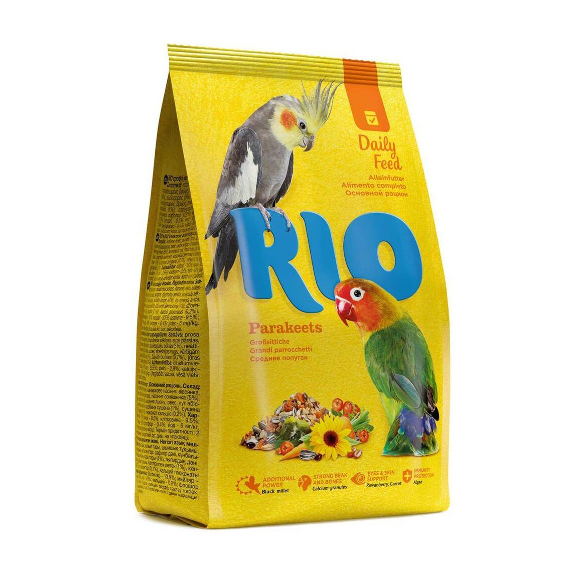 РИО корм для средних попугаев основной рацион, 500 г