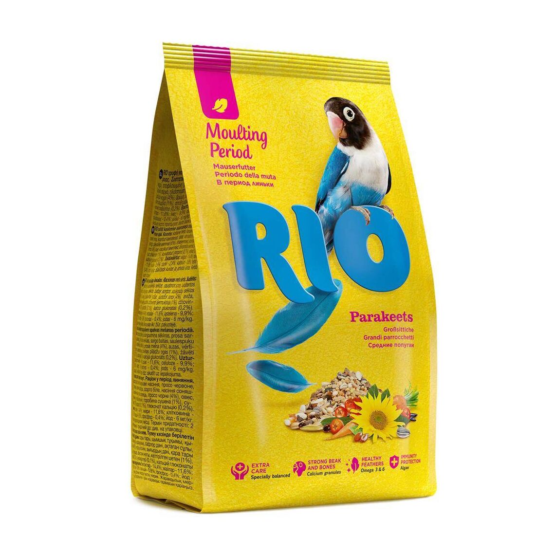РИО корм для средних попугаев в период линьки, 500 г
