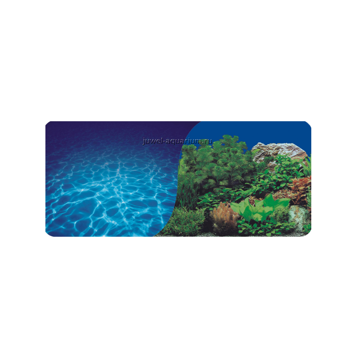 Фон двухсторнний самоклеющийся Синее море/Растительный пляж 50*100 см