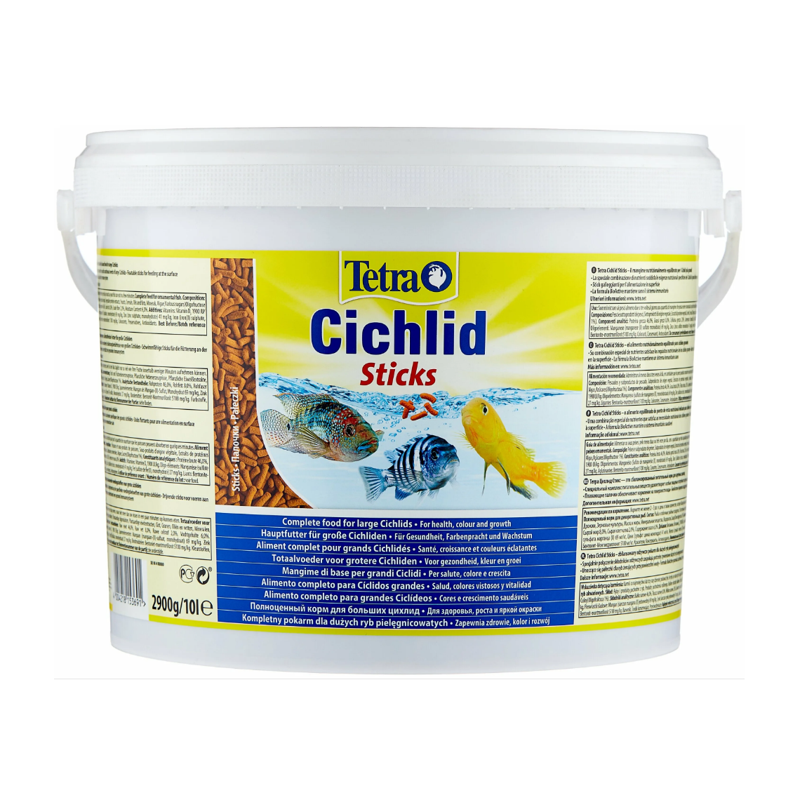 TETRA Cichlid Sticks ведро 10 л палочки для всех видов цихловых и других крупных декоративных рыб