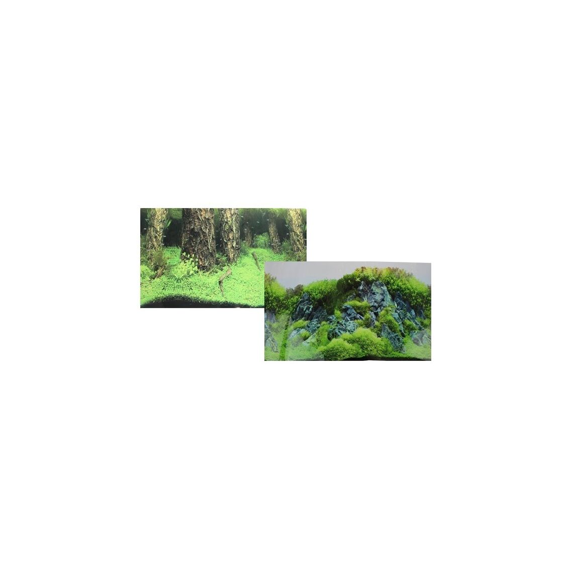 Фон PRIME Двусторонний Затопленный лес/Камни с растениями 50*100