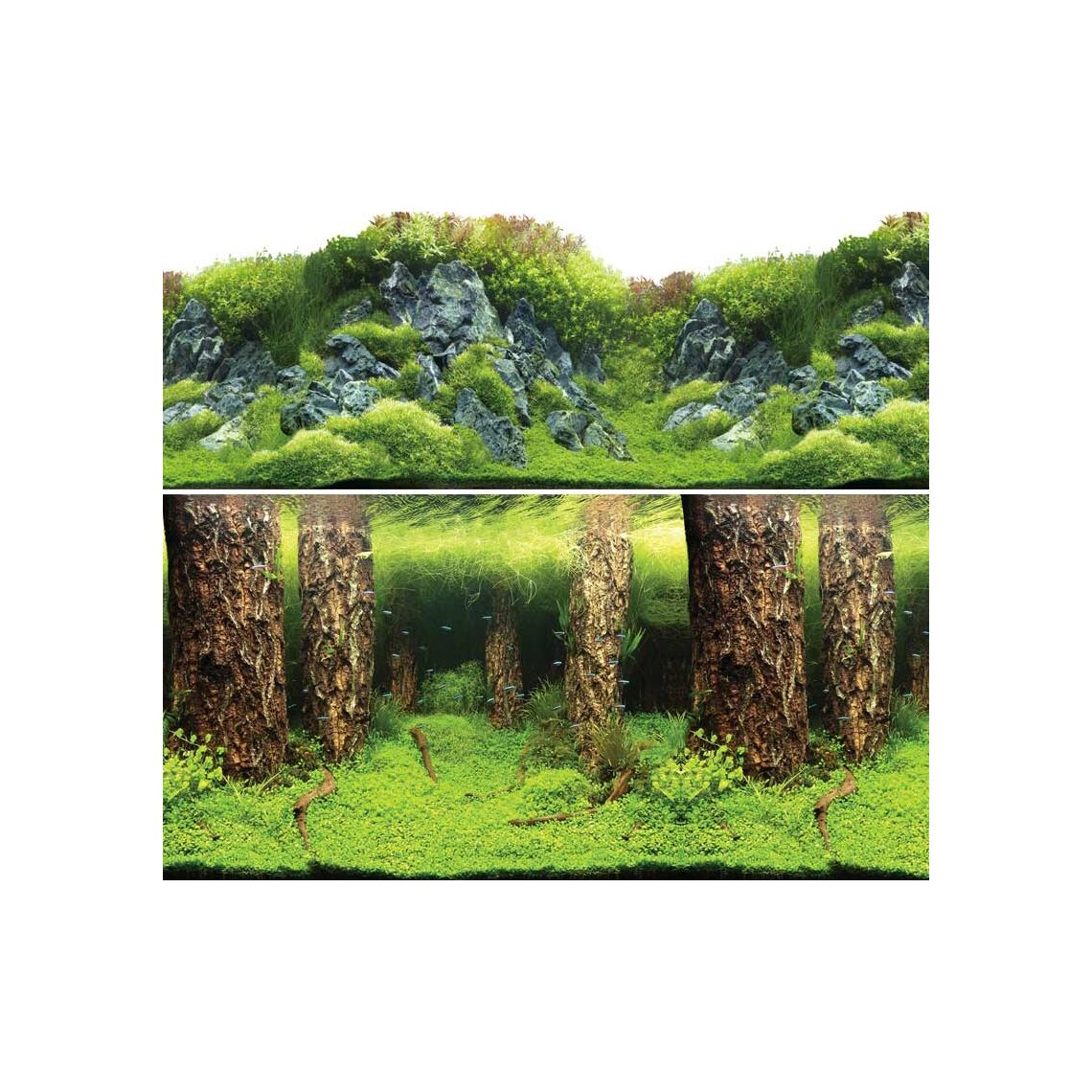 Фон двухсторонний Затопленный лес/Камни с раст 60*150