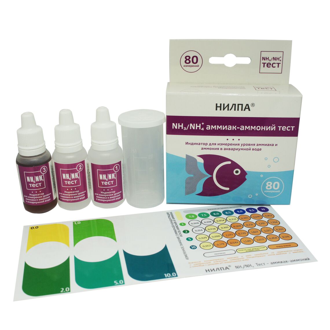 НИЛПА Тест для воды NH3/NH4 (Аммиак-аммоний)