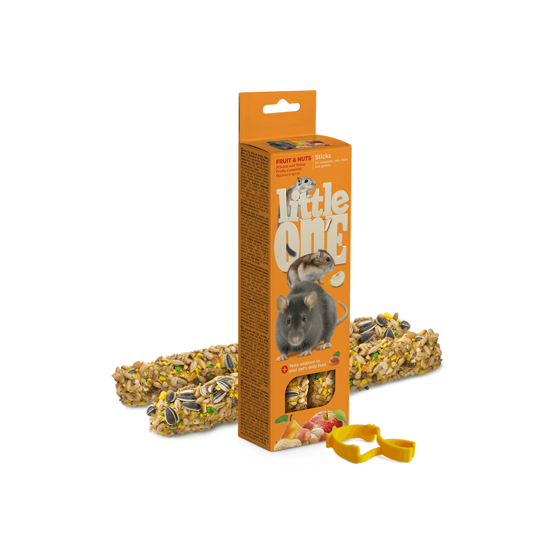 LITTLE ONE Палочки для хомяков,крыс,мышей и песчанок с фруктами и орехами 2х60 гр