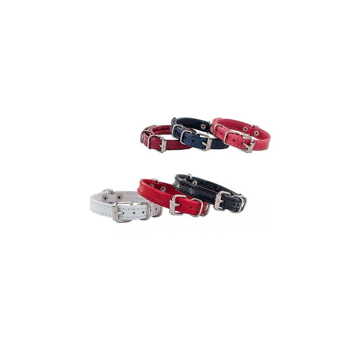 Ошейник кожаный COMFORT 2х-слойный 30-37см*20мм цветной ECO