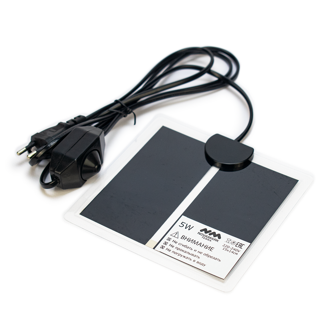 Термоковрик с регулятором мощности 5Вт 15*14см NOVAMARK TERRA