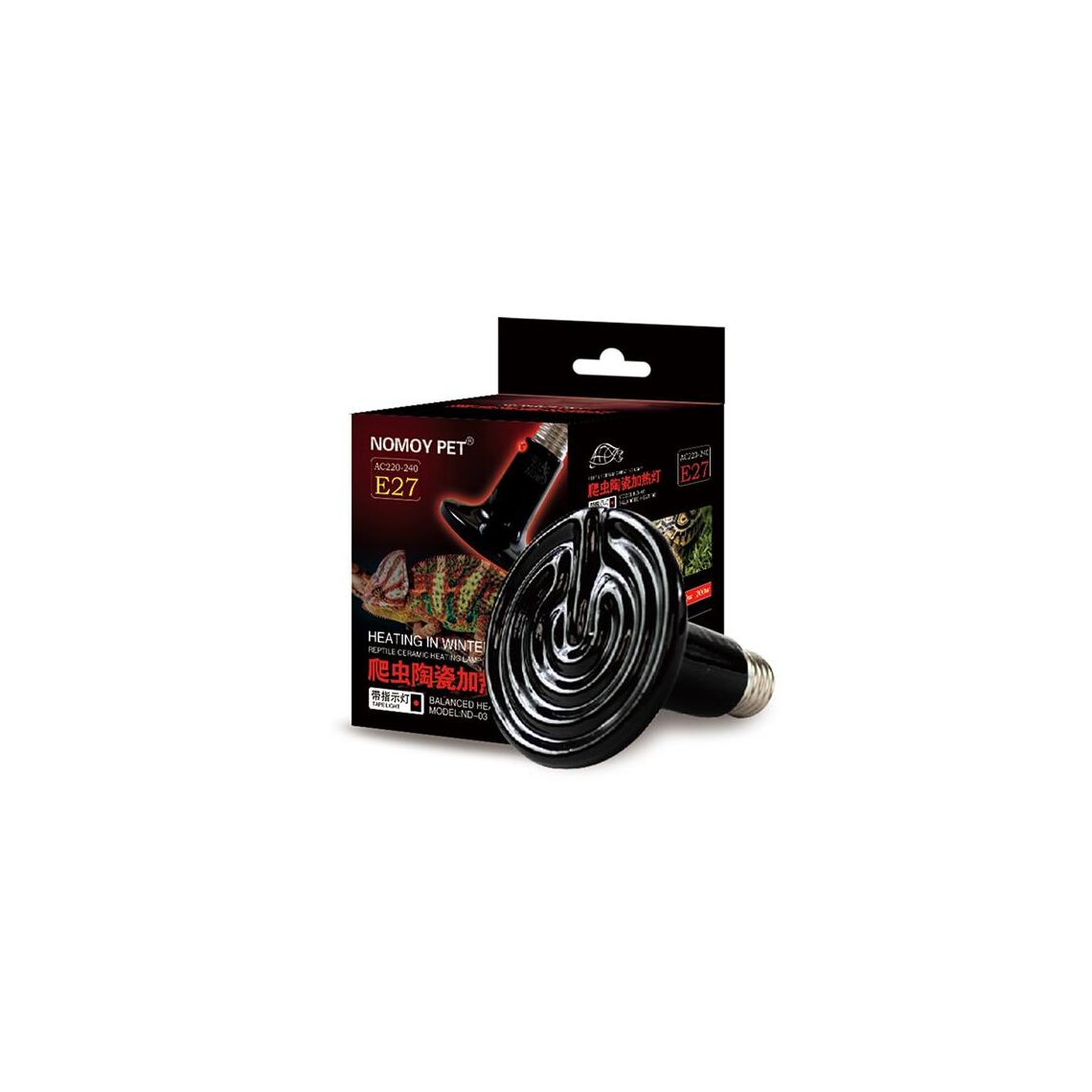 NomoyPet Лампа керамическая с индикатором 8,5*11см 220В Е27 50ВТ