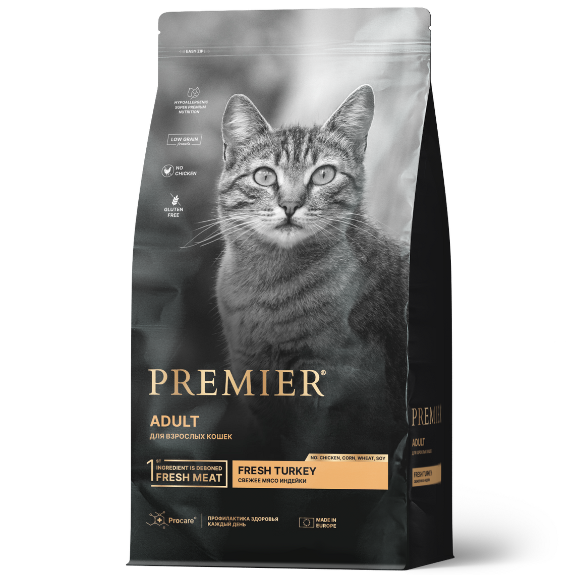 PREMIER CAT Adult для кошек свежее мясо индейки 400гр