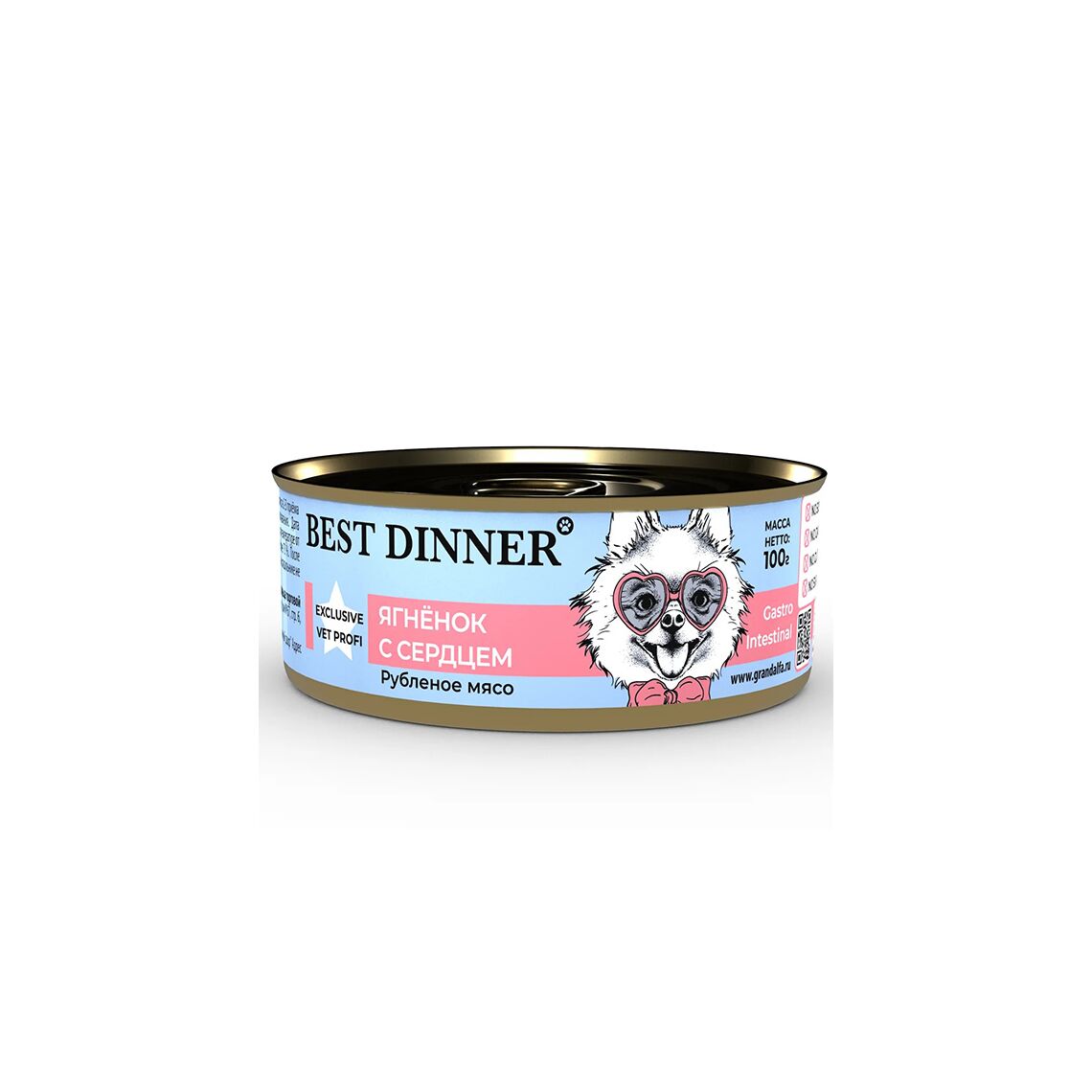 Best Dinner Exclusive Vet Profi Gastro Intestinal консервы для собак Ягненок с сердцем 100 гр