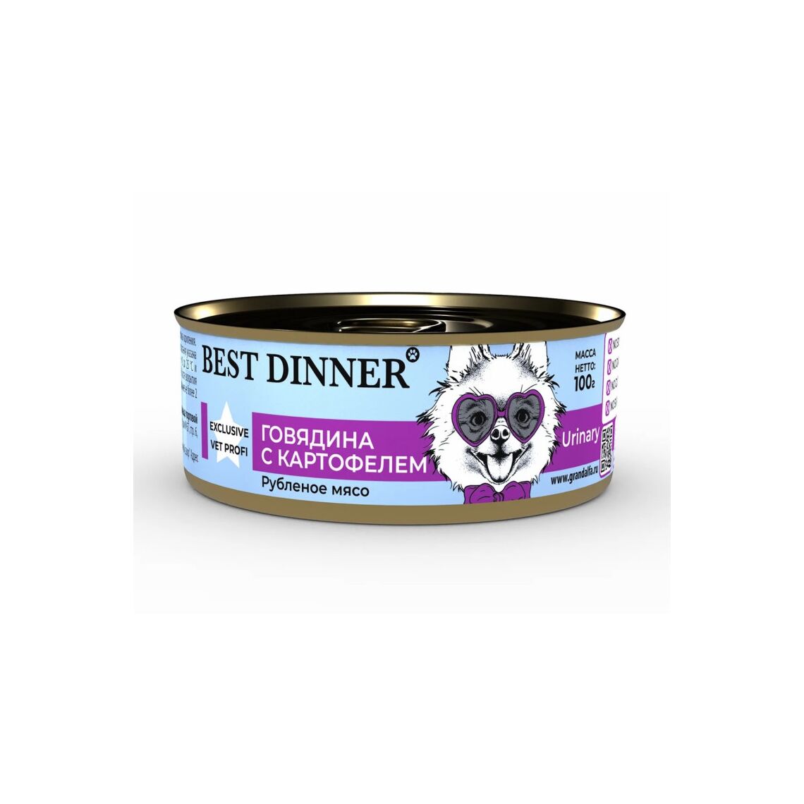 Best Dinner Exclusive Vet Profi Urinary консервы для собак Говядина с картофелем 100 гр