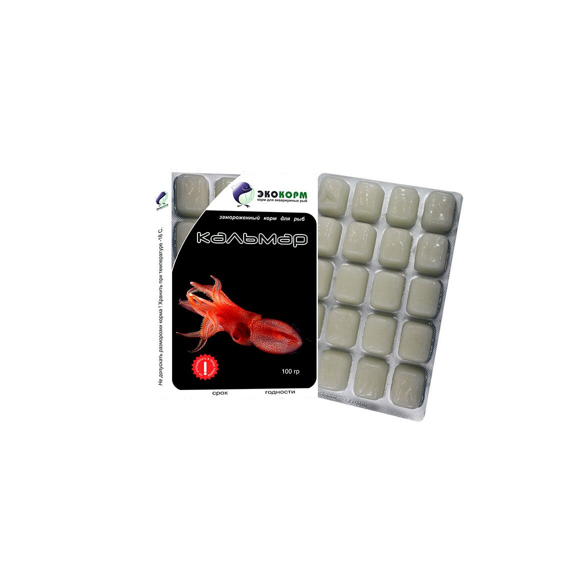 ЭКОКОРМ Кальмар замороженный блистер 100мл