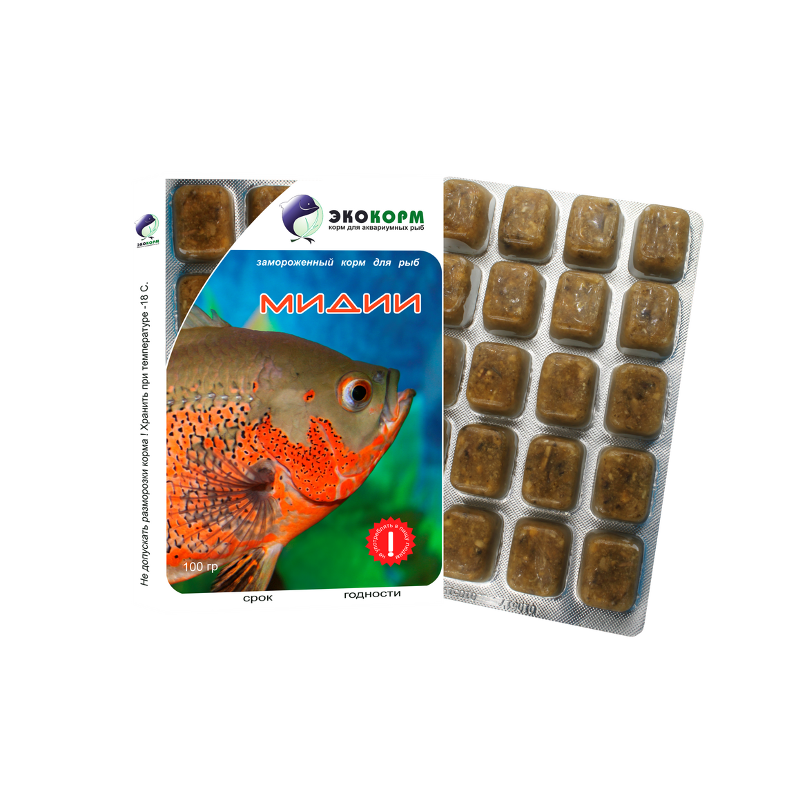 ЭКОКОРМ Мидии замороженный блистер 100мл