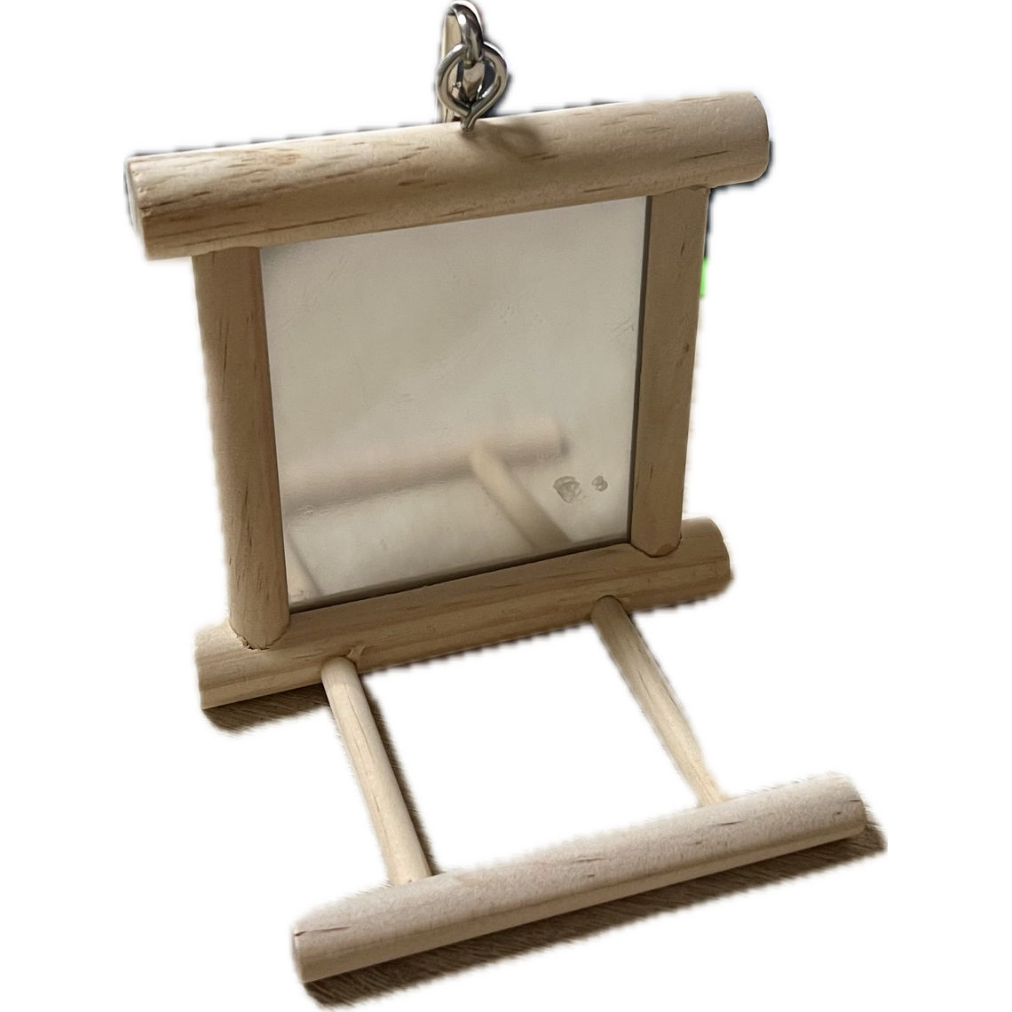 SkyRus Игрушка для птиц "Деревянное зеркало" 10*10*7см