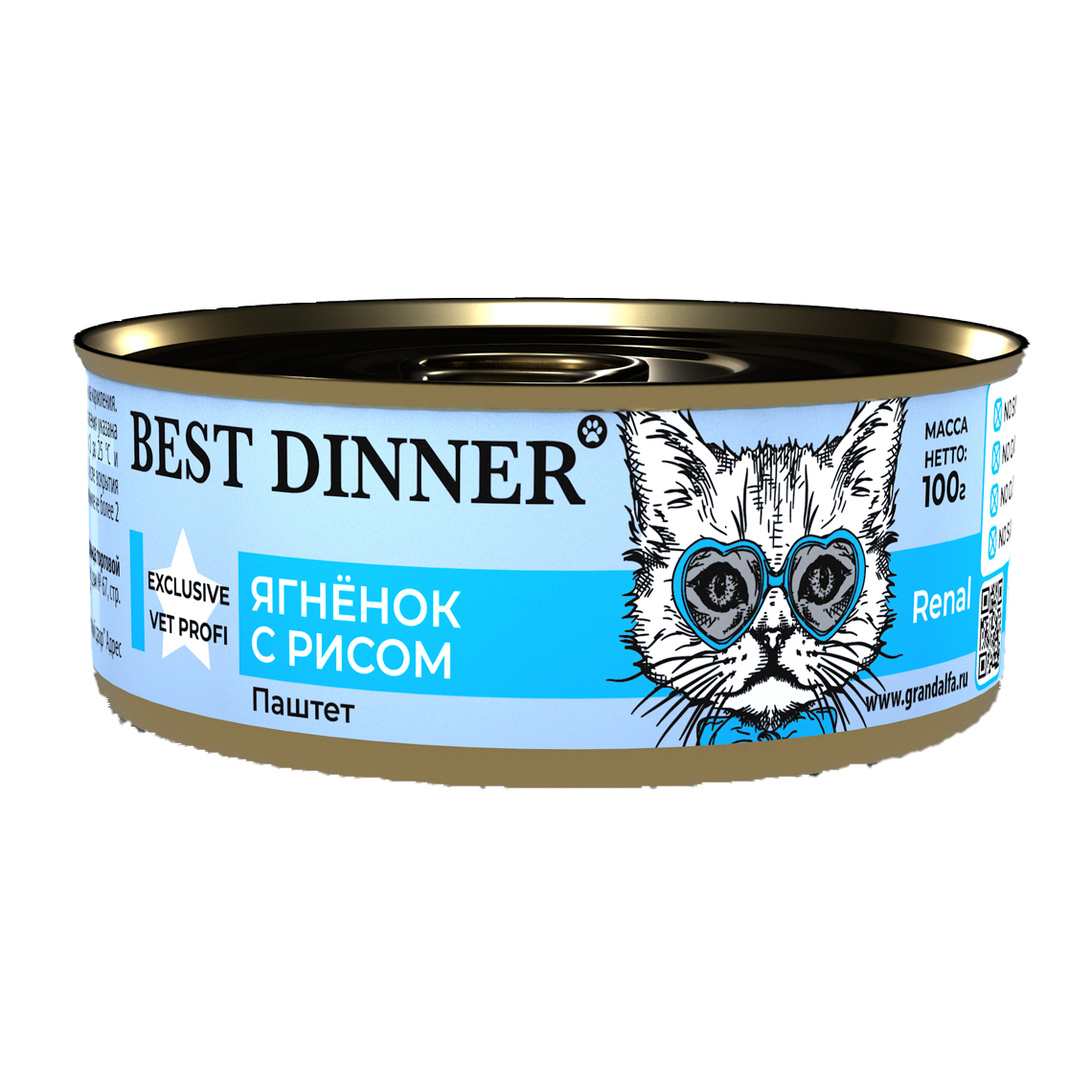 Best Dinner Exclusive Vet Profi Renal консервы для кошек Ягненок с рисом 100 гр