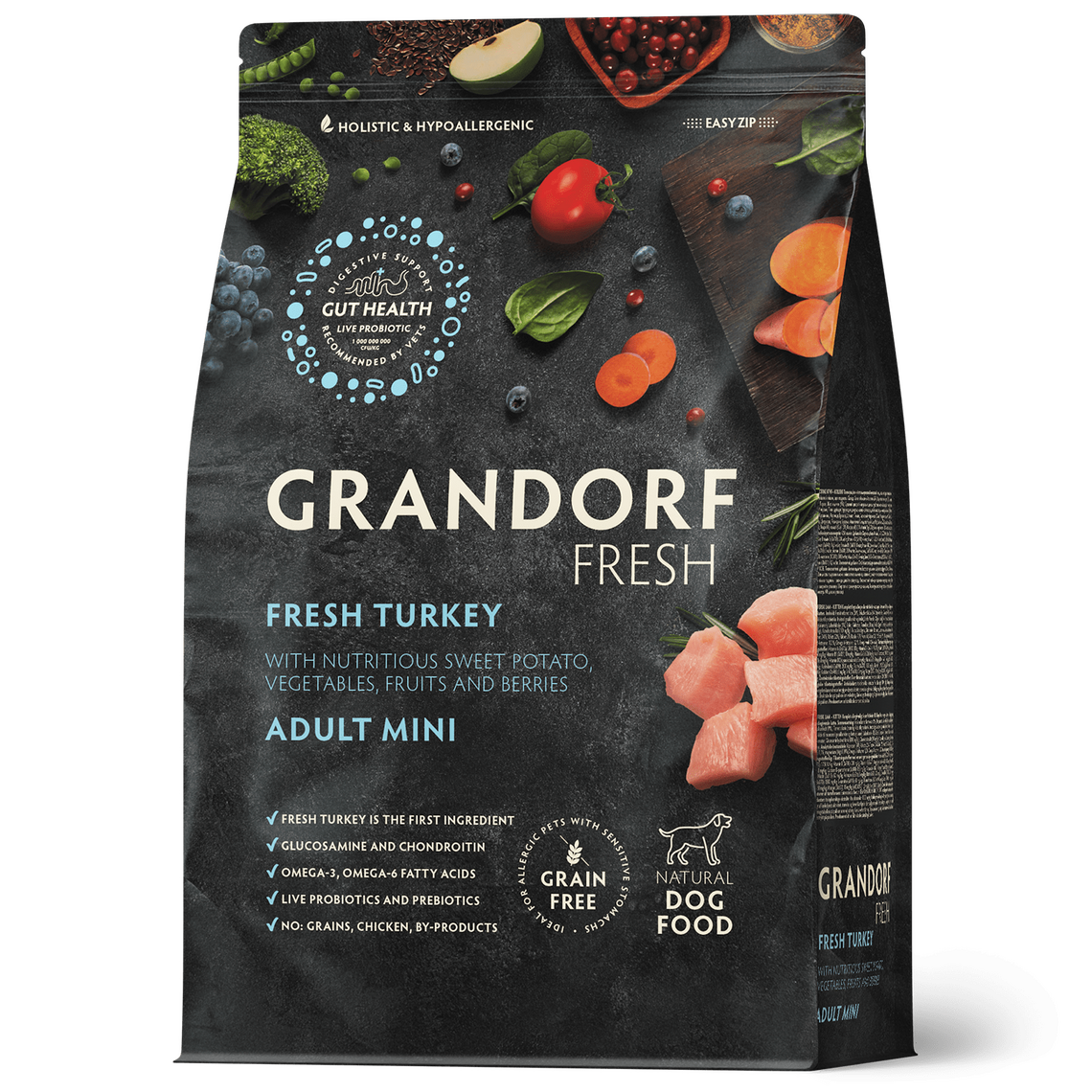 GRANDORF Fresh DOG Adult Mini свежее мясо индейки с бататом 1 кг