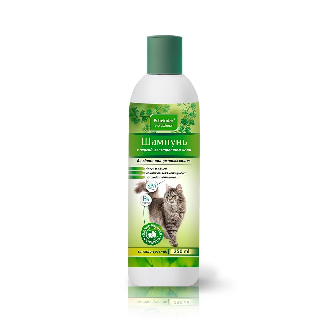 Pchelodar шампунь с пергой и хвоей для длинношерстных кошек 250 мл