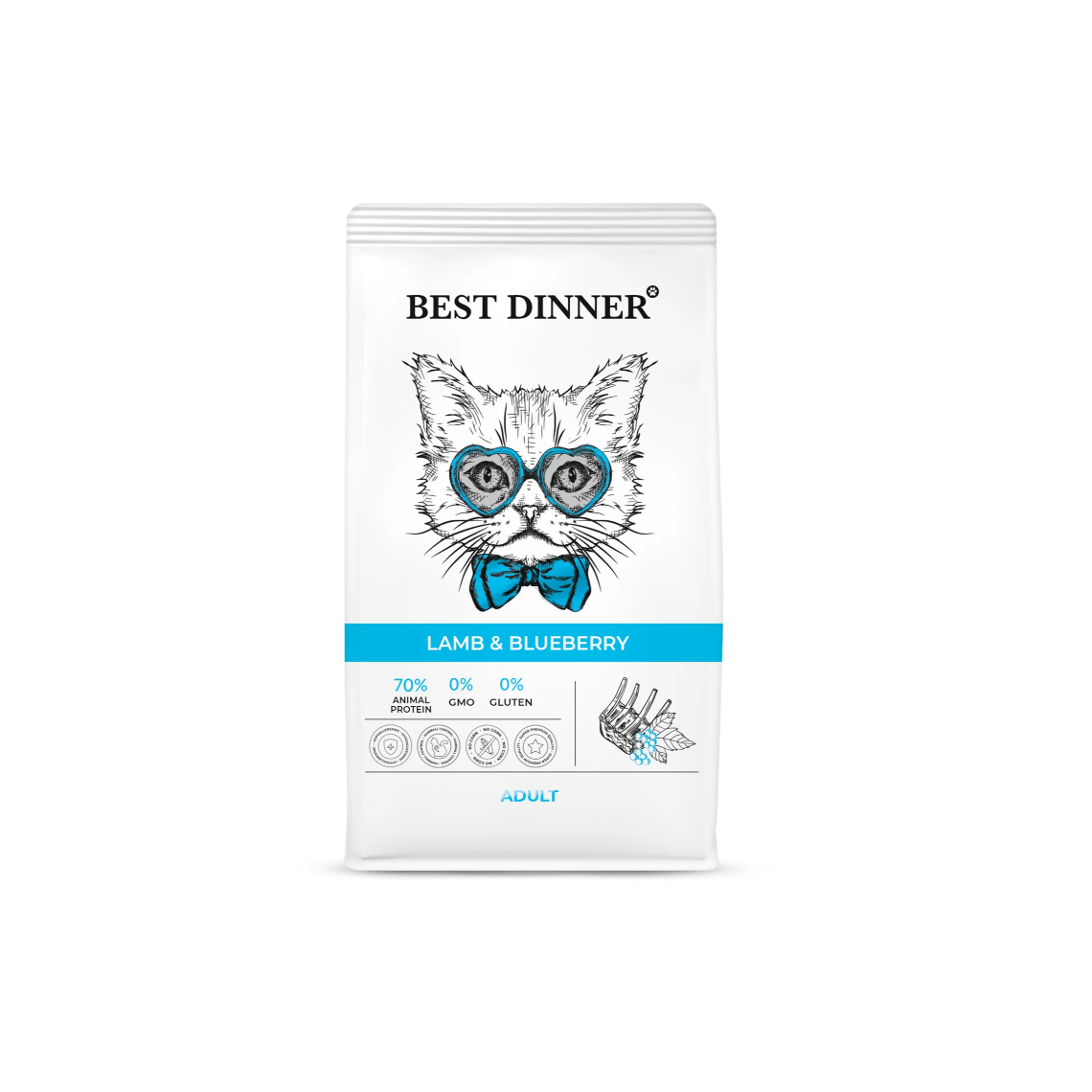 Best Dinner Adult Lamb & Blueberry для кошек с ягненком и голубикой 1,5 кг