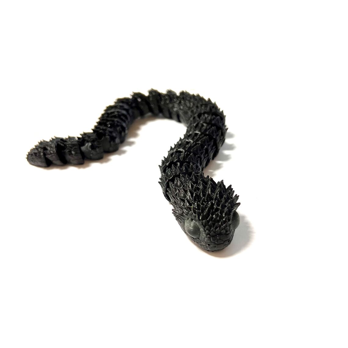 Подвижная игрушка змея "Гадюка черная " 30 см