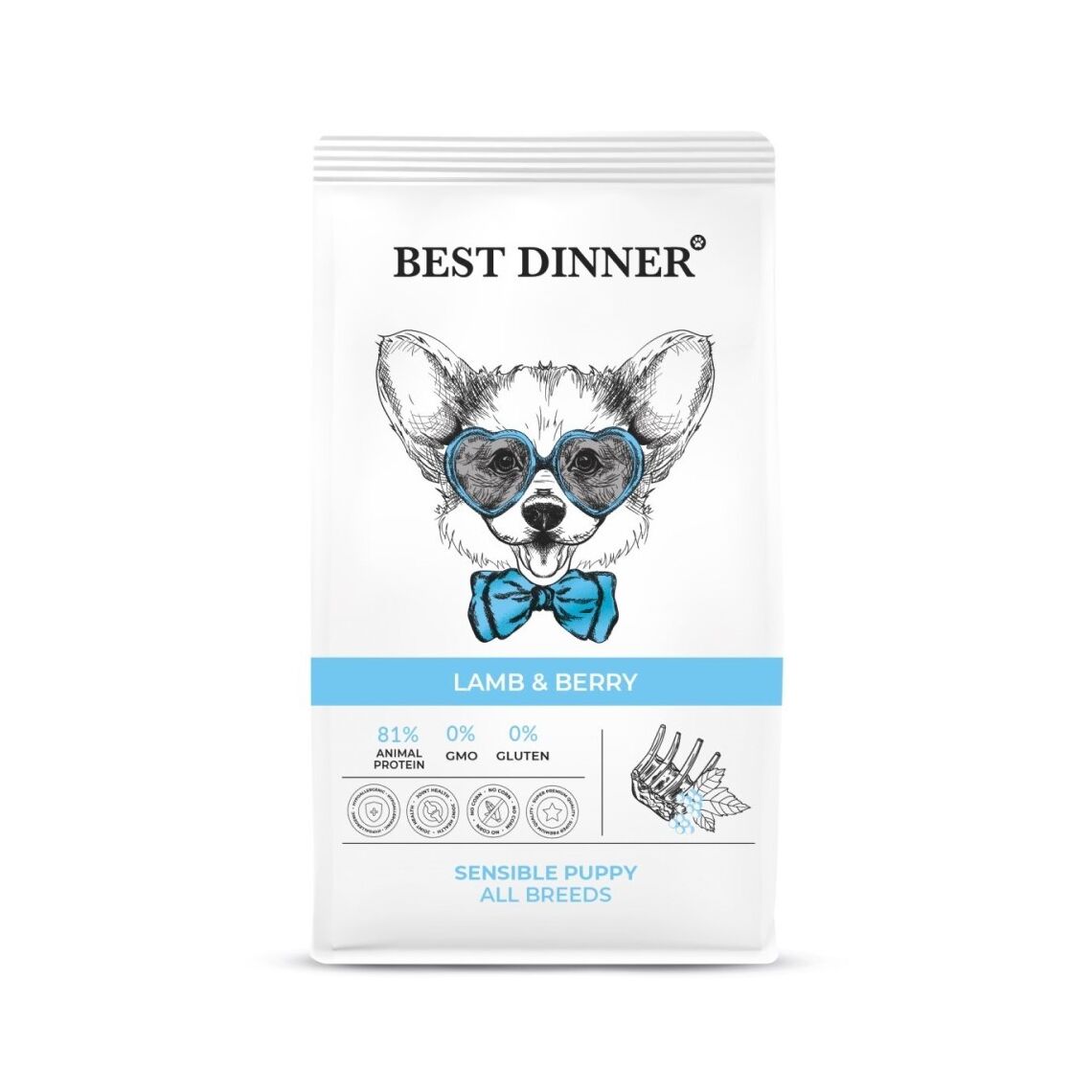 Best Dinner Puppy Sensible Lamb & Berry для щенков с ягненком и ягодами 1,5кг