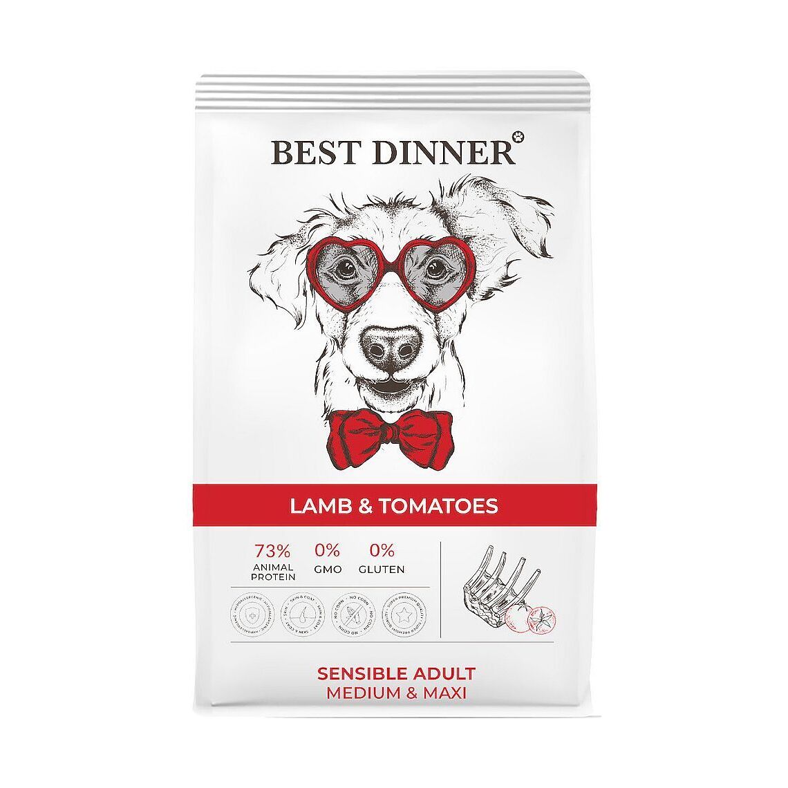 Best Dinner Adult Sensible Medium & Maxi Lamb & Tomatoes для собак с ягнёнком и томатами 3кг