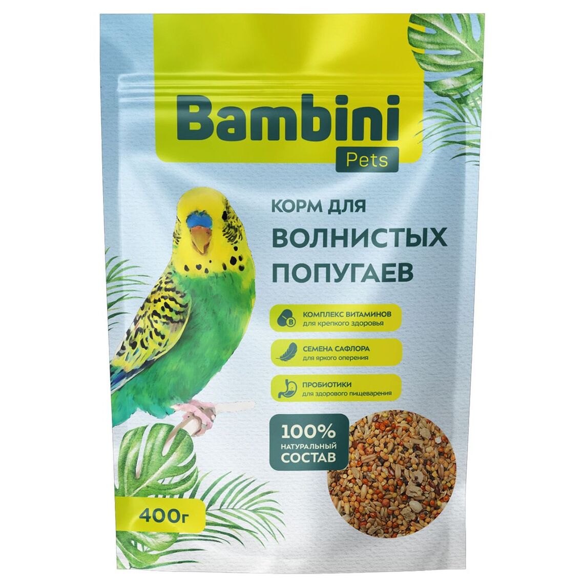 Bambini Pets корм для волнистых попугаев 400 г