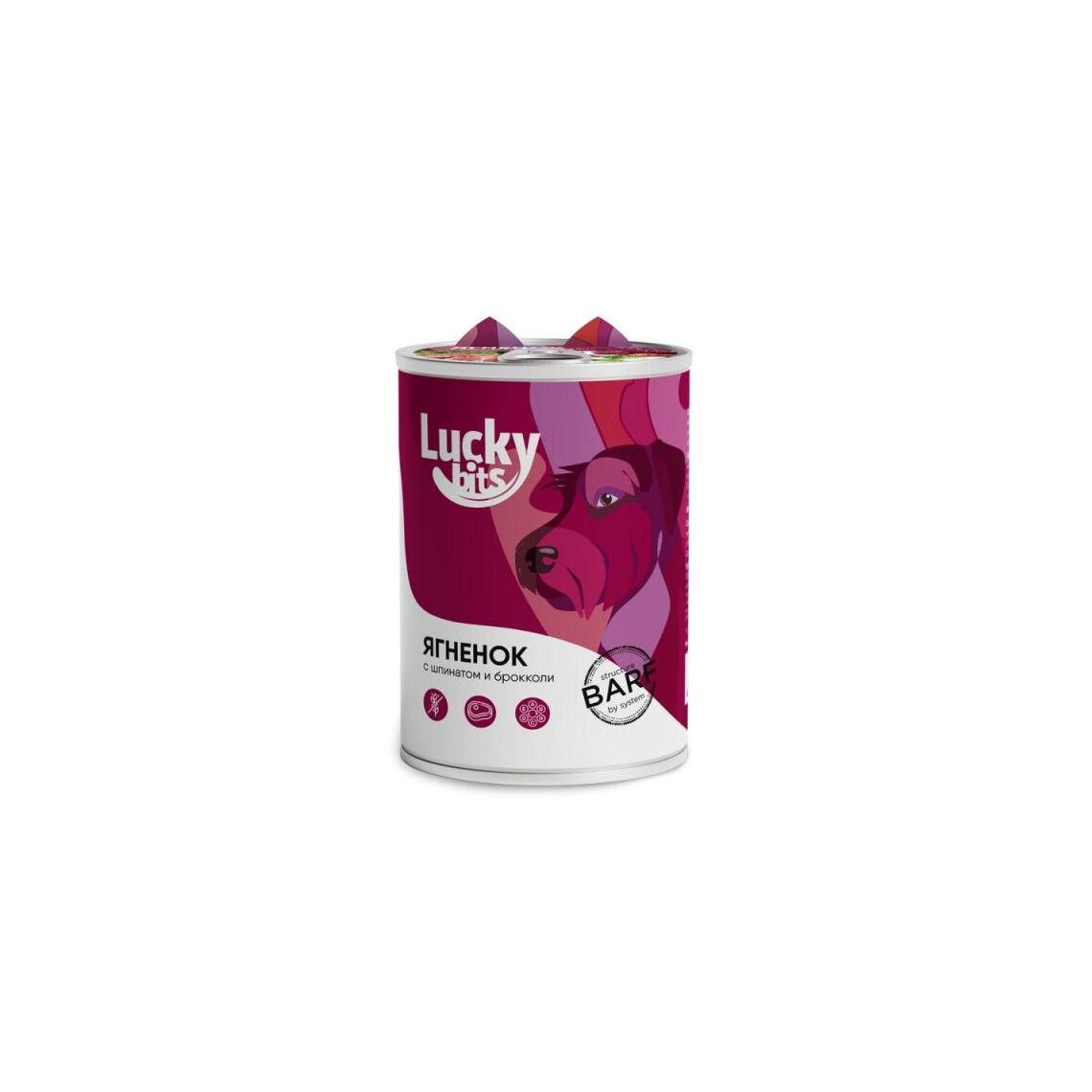 Lucky bits ягненок с брокколи и шпинатом 400 г консервы для собак