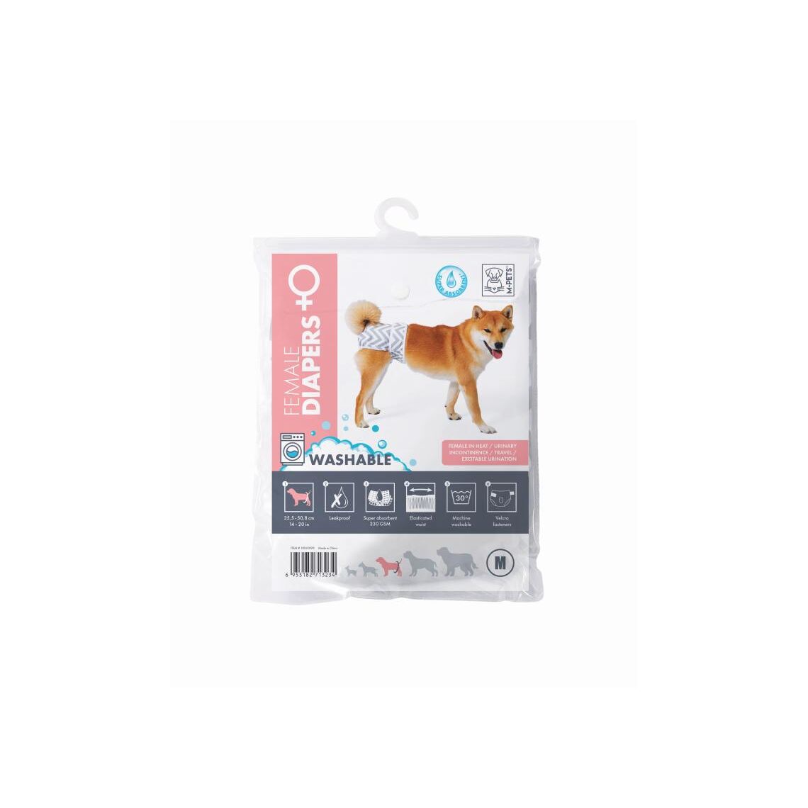Подгузник многоразовый для собак, размер №3, M, MPets