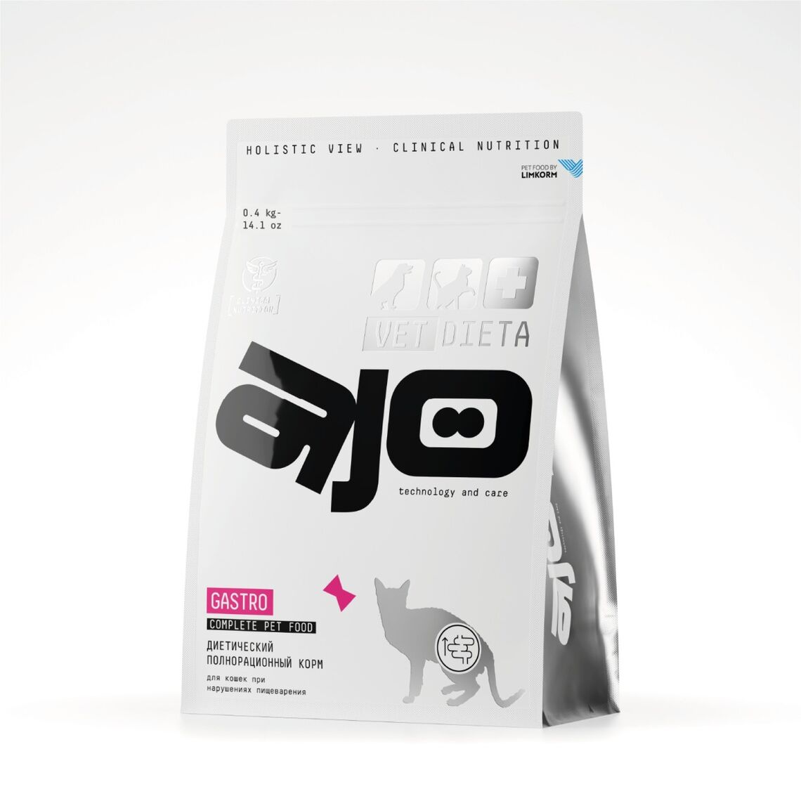 AJO Vet Dieta Gastro диетический корм для кошек при нарушениях пищеварения 400г