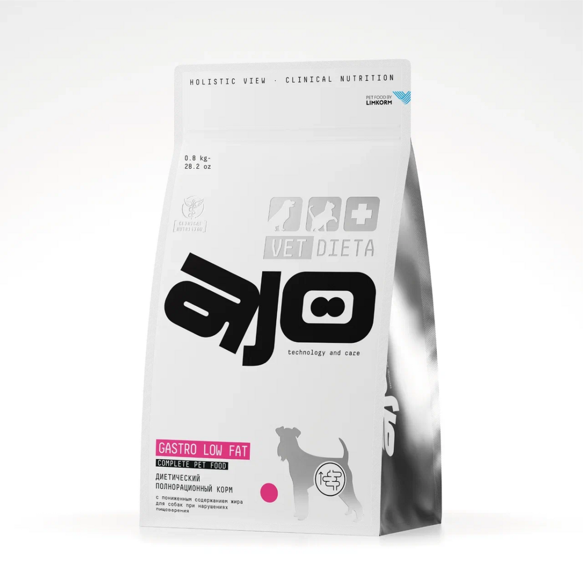 AJO Vet Dieta Gastro Low Fat диетический корм для собак при нарушениях пищеварения 800г