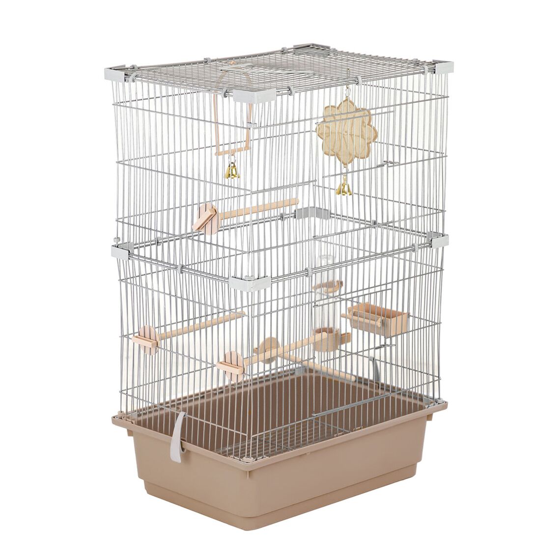 Gamma Клетка для птиц Пташка, эмаль, бежевая, 420x300x660мм